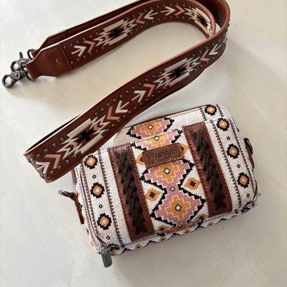 Wrangler Women's Brown and Cream Patterned Bag